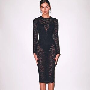 Fleur du Mal Le Stretch Black Long Sleeve Dress